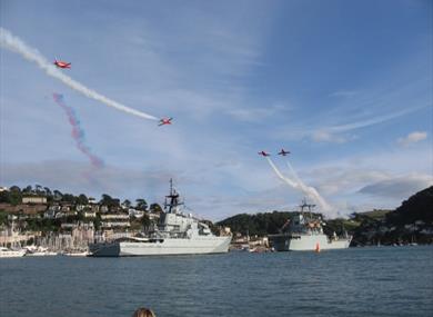 Red arrows display