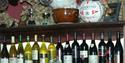 wine shelf at King's Arms